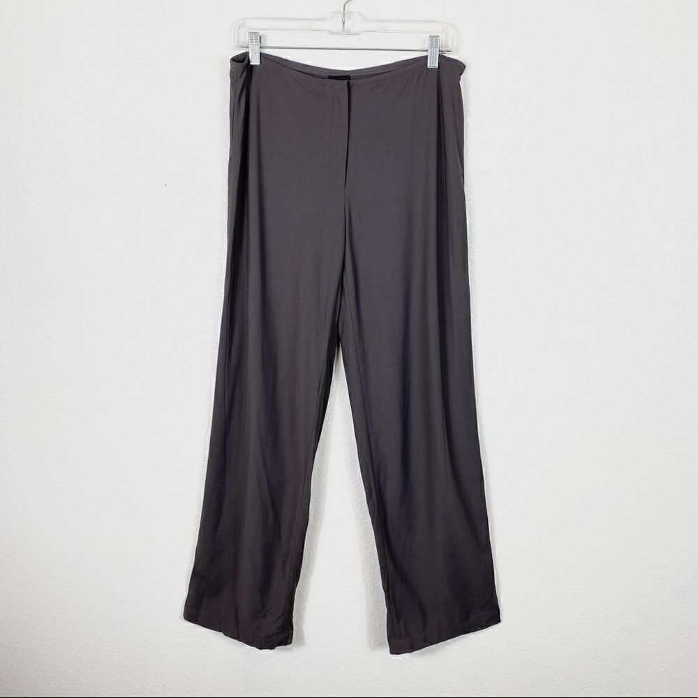 Eileen Fisher Grey Wool Blend High Rise Trouser Pants